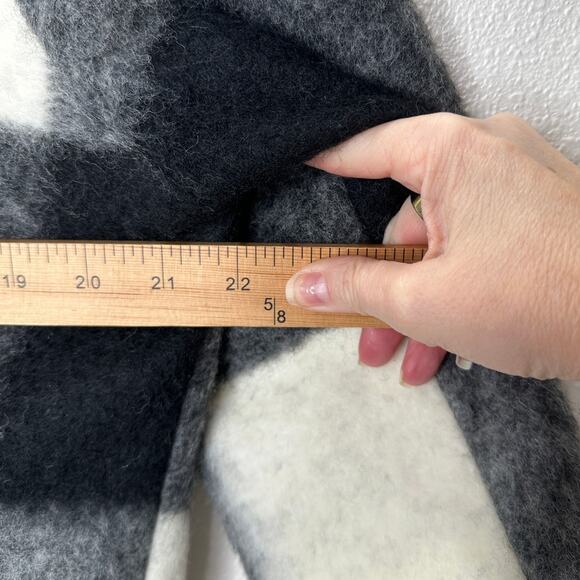 NWT Ganni McKinney Wool in Egret Black & Cream Check Belted Jacket 40 / 10 - Picture 14 of 16